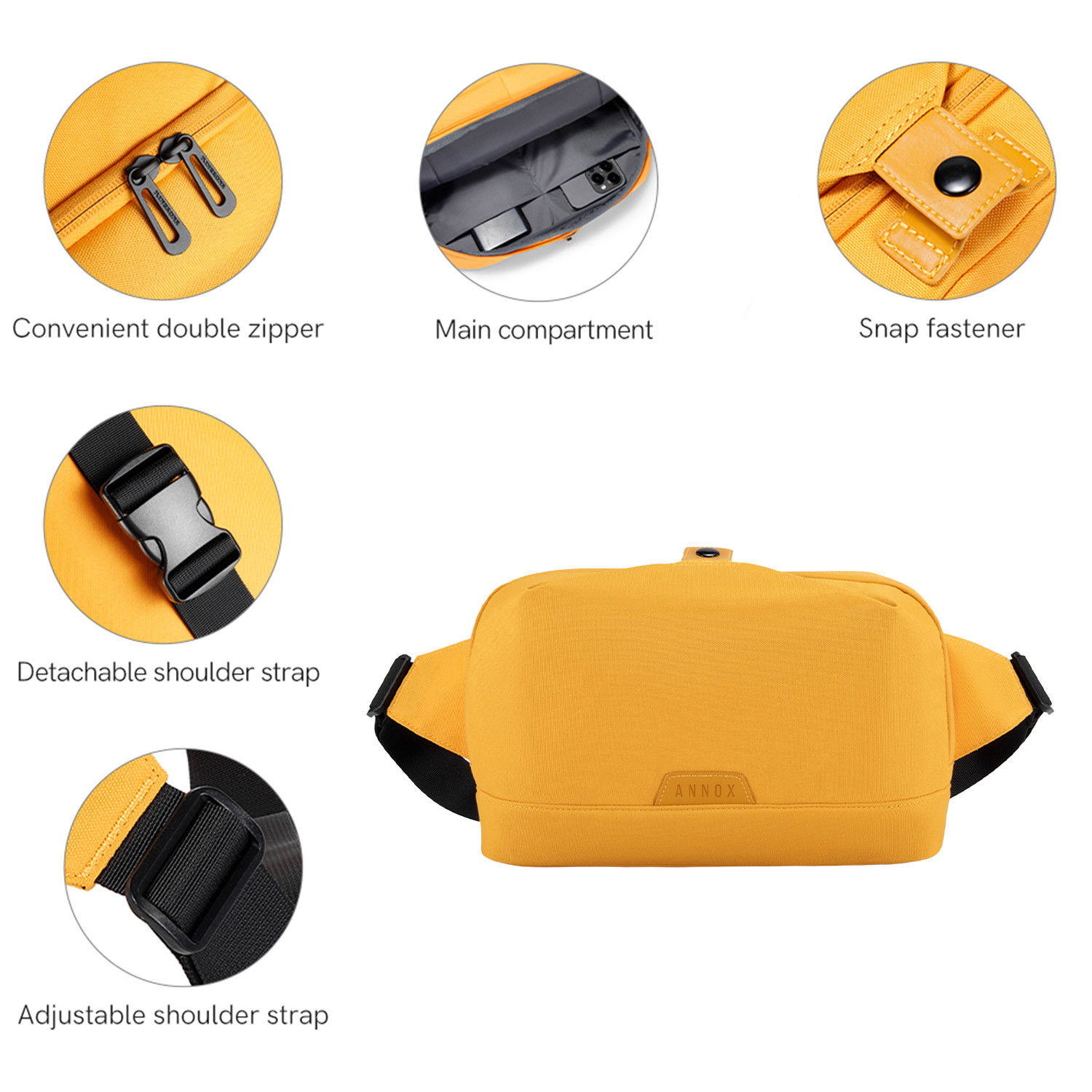 Annox Ecosmart Sling Bag – Water-Resistant Bag in Upcycled Material for Scooters, Skateboards & Roller Skates