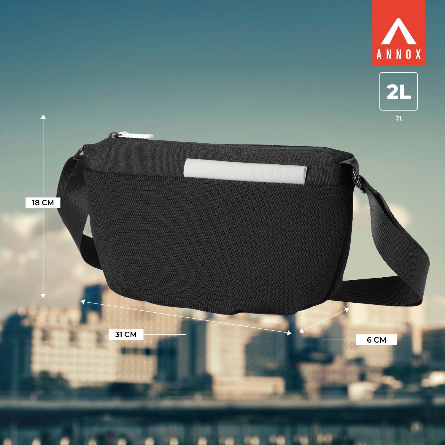 Annox On-The-Go Sling Bag – Water-Repellent Bag for Skate and Scooter
