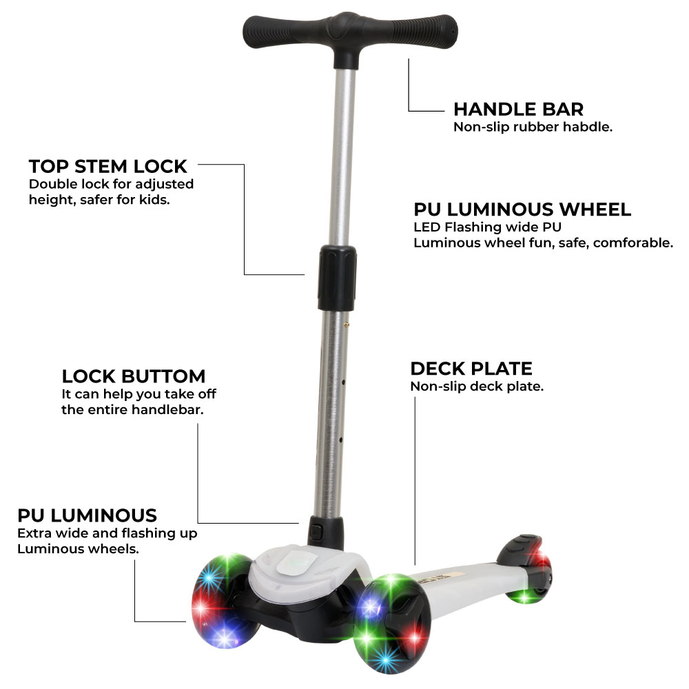 Story Mini Friends LED deluxe 3-wheel kids scooter