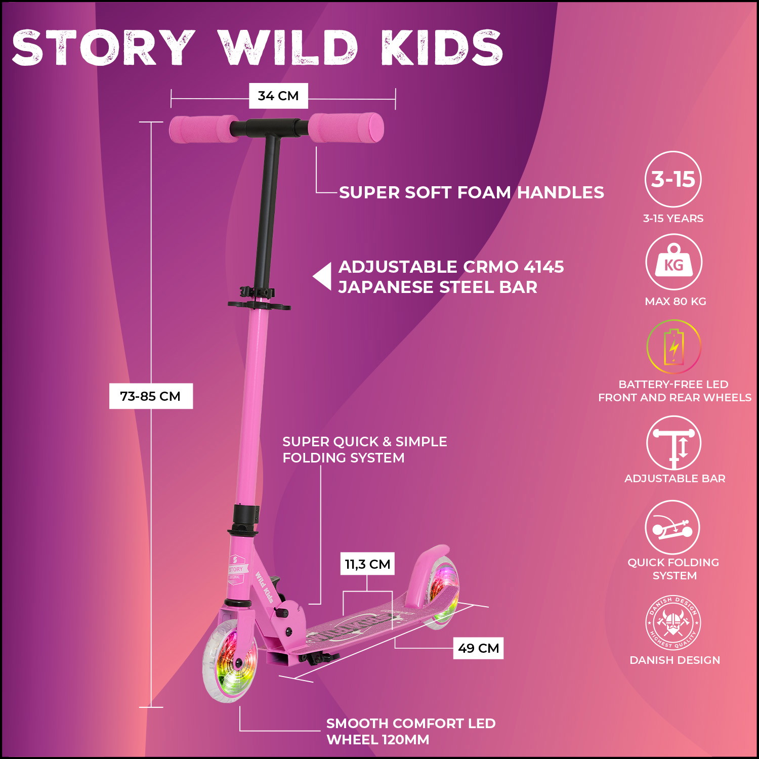 Story Wild Kids Foldable Scooter
