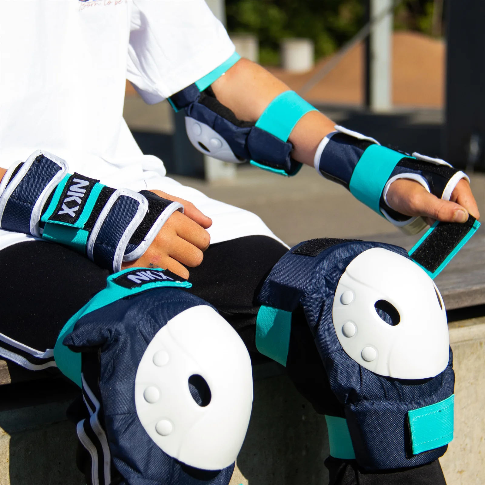 NKX Kids 3-Pack Pro Protective Gear - Knee Pads, Elbow Pads and Wrist Guards