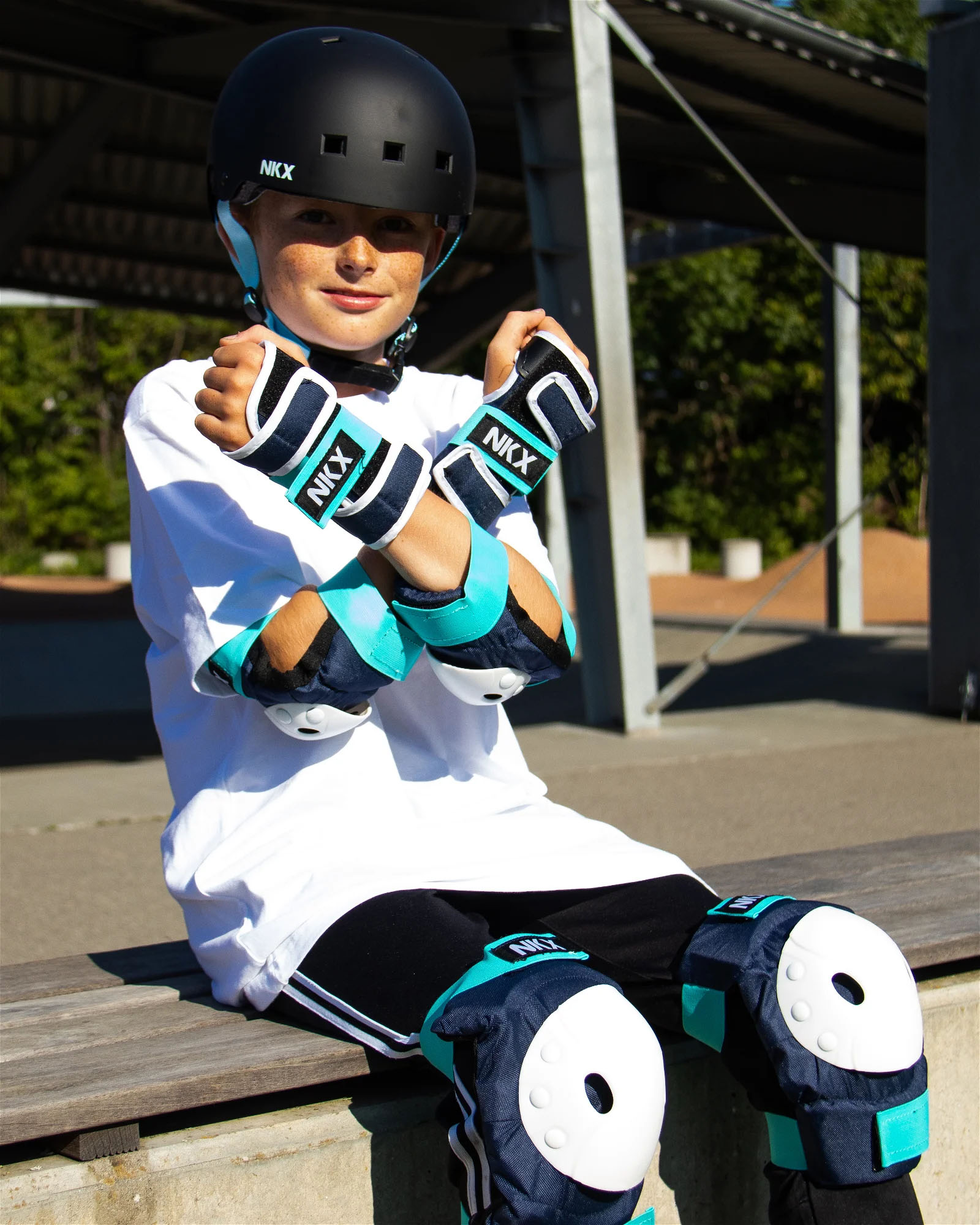 NKX Kids 3-Pack Pro Protective Gear - Knee Pads, Elbow Pads and Wrist Guards