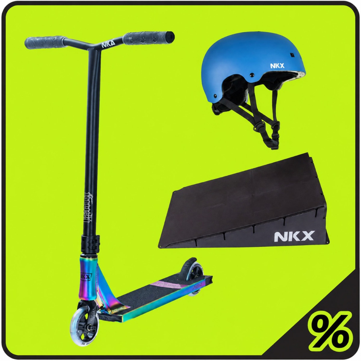 10% Extra Discount – Stunt Scooter, Ramp & Helmet Package – Beginner 5–10 Years