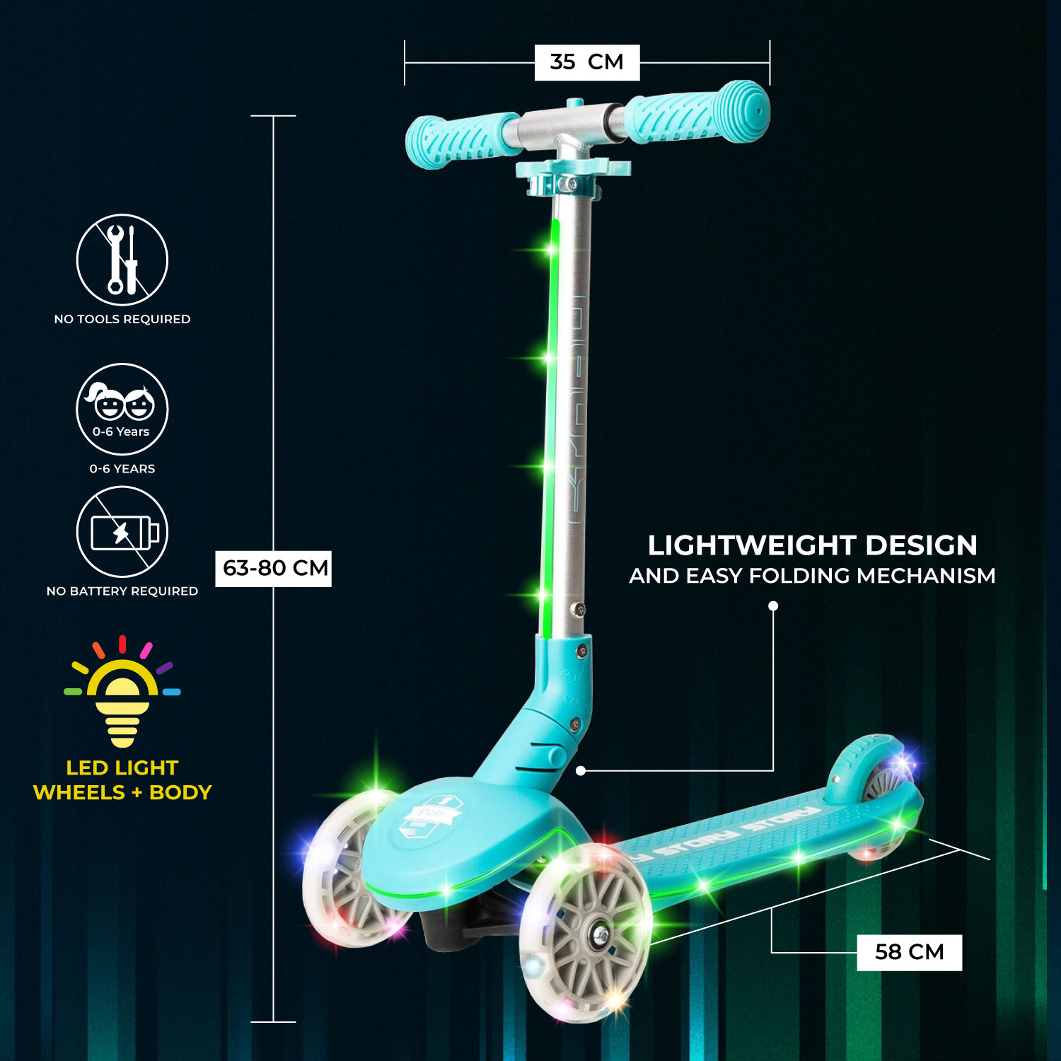 Story Party 3-wheel LED Kids Scooter