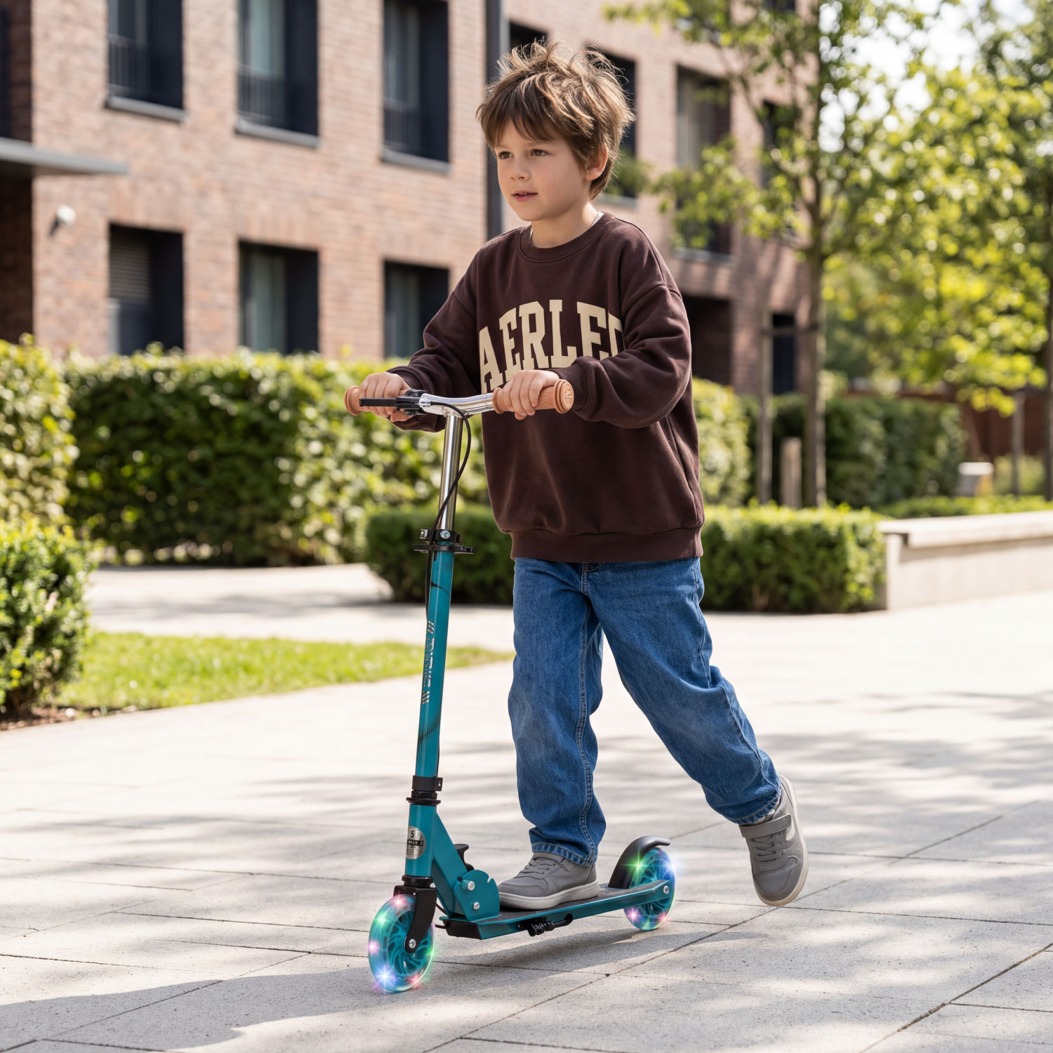 Story Play Kids Scooter With Handbrake And LED Wheels