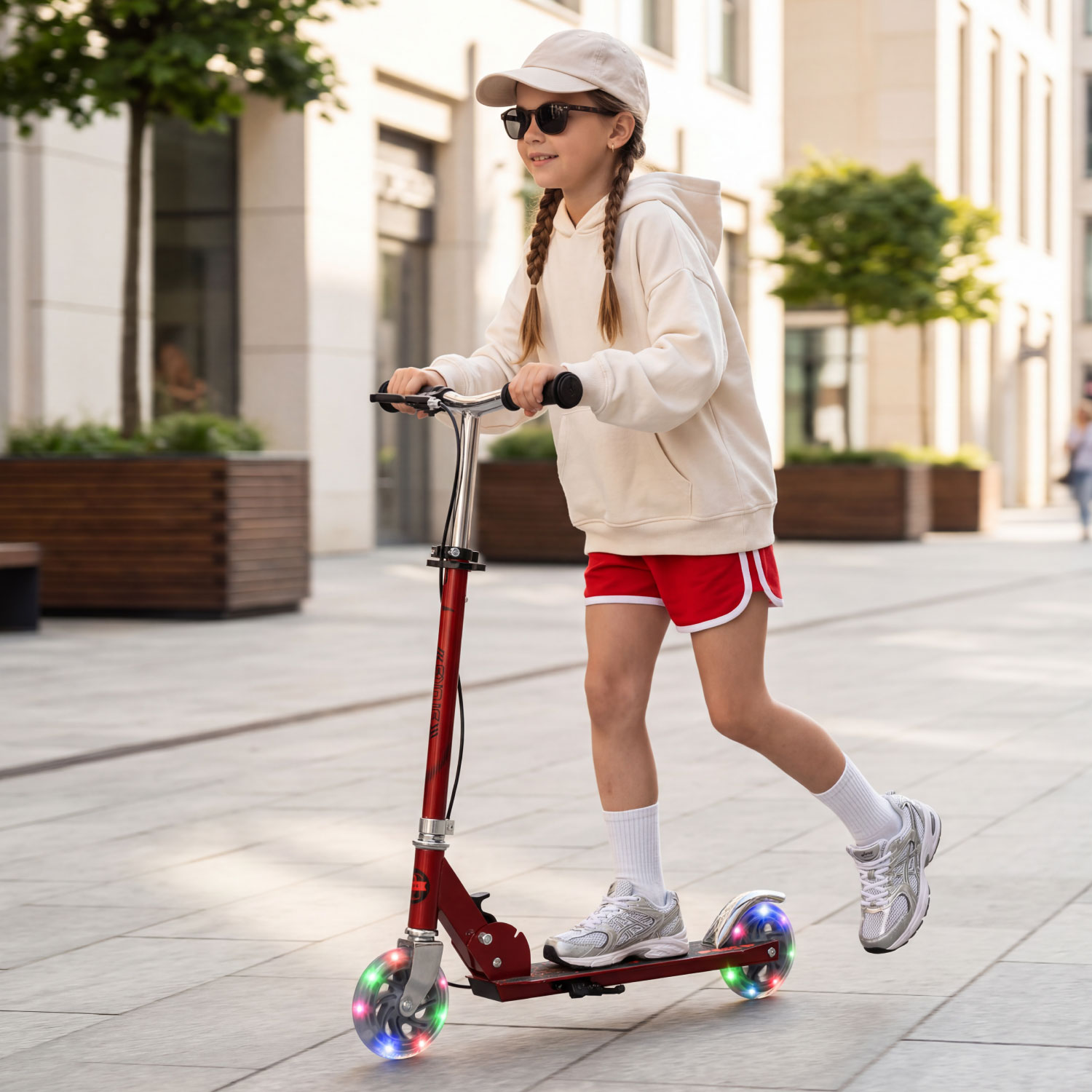 Story Play Kids Scooter With Handbrake And LED Wheels