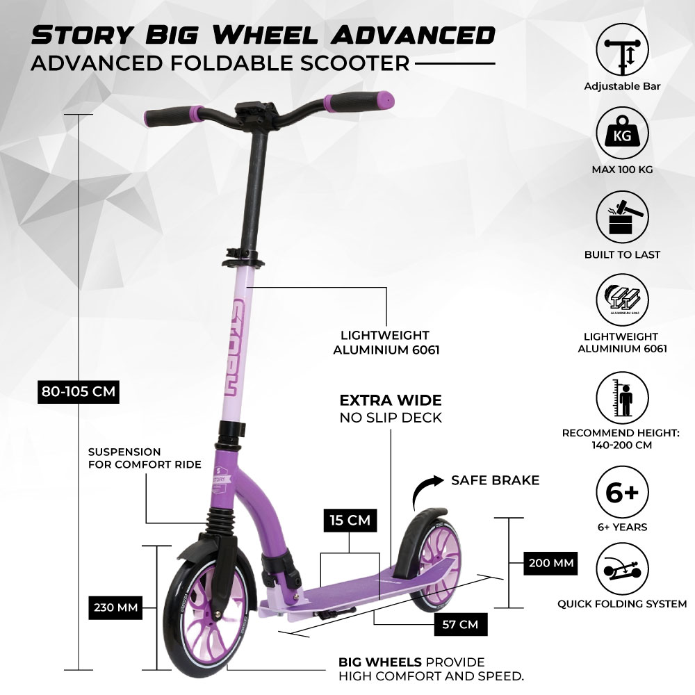 Story Big Wheel Advanced Foldable Scooter